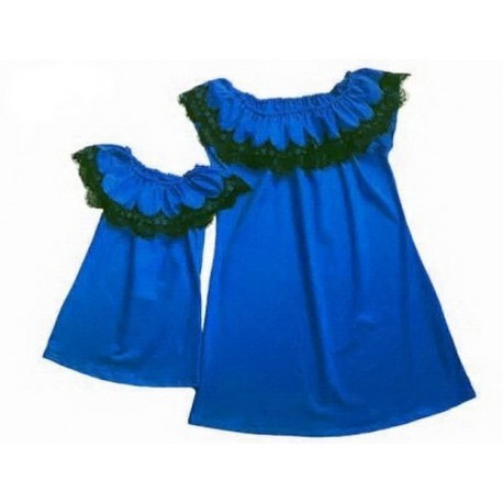 Комплект платьев с воланами мама дочка кружево реснички