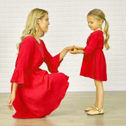Комплект летних легких платьев мама дочка