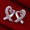 Серьги сердецки посеребреные