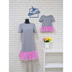 Комплект платьев мама дочка с фатиновыми юбочками